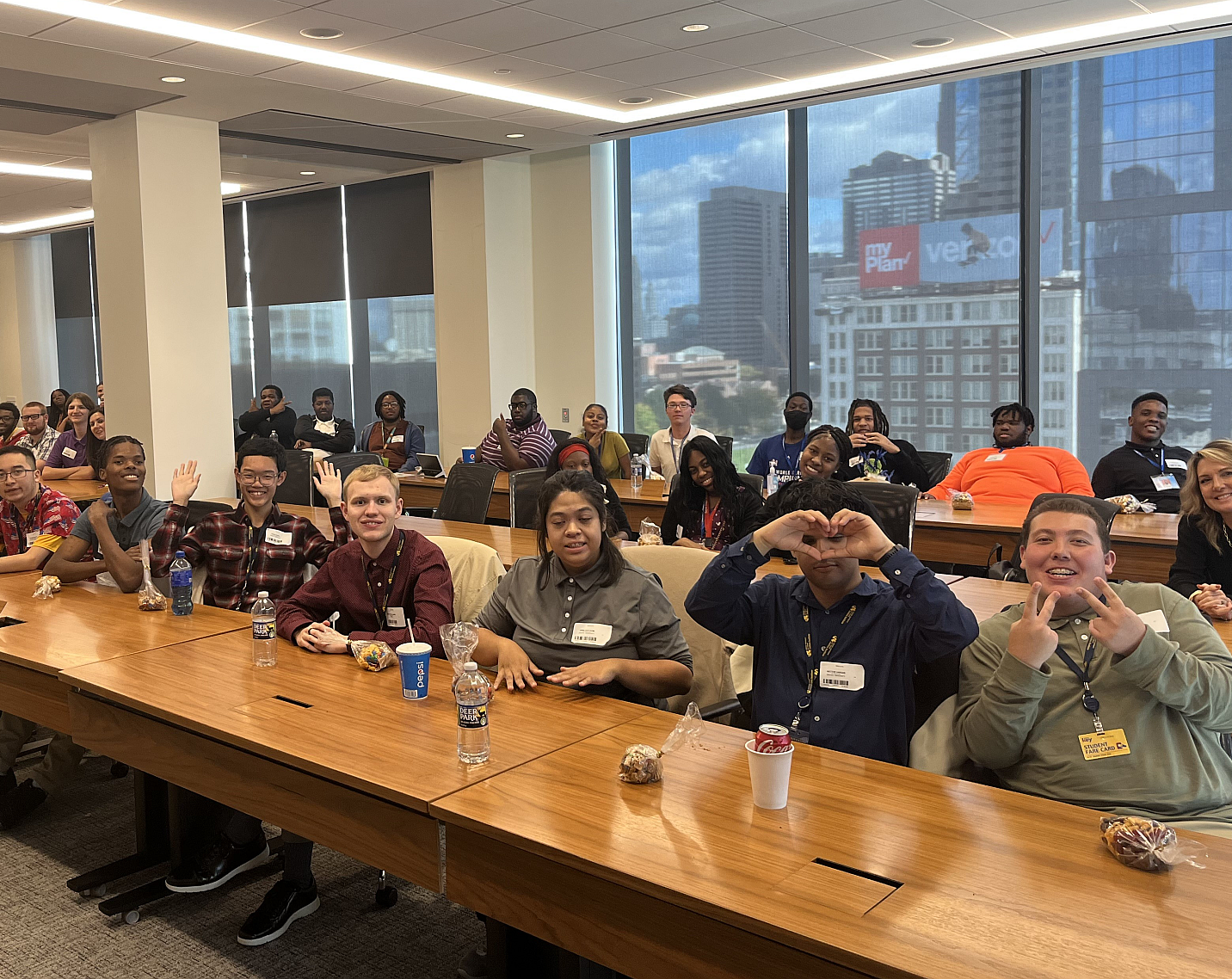 Students from the AJ Drexel Autism Institute at Aramark HQ